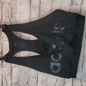 Adidas climalite black sports bra large